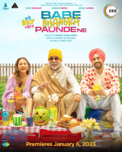 The movie revolves around three friends who are on a mission to live a rich and successful life. Babe Bhangra Paunde Ne will be available for its viewers starting 6 th January 2023. Directed by Amarjit Singh Saron and co-produced by Thind Motion Films along with Storytime Productions, Babe Bhangra Paunde Ne is a story about Jaggi [Diljit Dosanjh] and his two friends who are finding quick ways to become -rich and pay off a huge debt they have incurred from a lender.