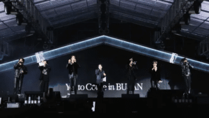 BTS ‘Yet to Come’ in Busan” concert was held in support of Busan’s bid to host the 2030 World Expo and represented an attempt to introduce the city and Korean culture to a global audience. It featured 19 songs in total and the band’s members — Jin, RM, Jimin, V, J-Hope, Suga and Jung Kook — played some of their most beloved hits, including “Dynamite,” “Butter” and “Idol,” as well as the first concert performance of “Run BTS” from June’s “Proof” album.